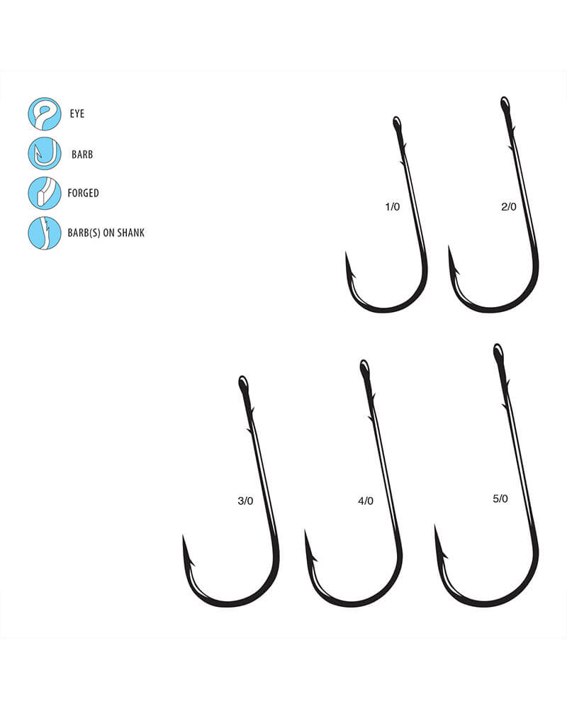 100pk Gamakatsu Offset Worm RB Fishing Hooks 54415-100 Sz 5//0