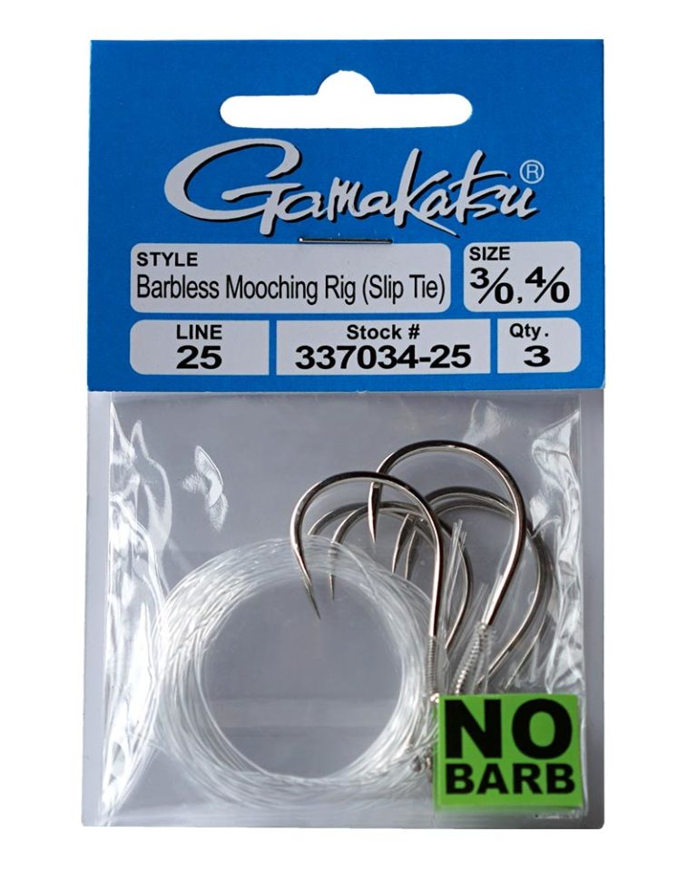 Gamakatsu G215034-30 Mooching Rig (slip Tie) Nickel 3/0 4/0 Gamakatsu Mooching Rig Fishing Hook (Type: Slip Tie 30lb / 5/0, 6/0 / 3 Salmon Slip Tie Mooching Rig